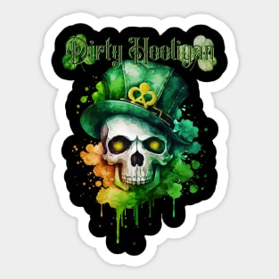 St. Patrick's Day Dirty Hooligan Clover Design Sticker